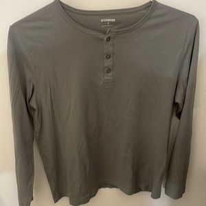 Express Henley Medium Grey.  Like new.